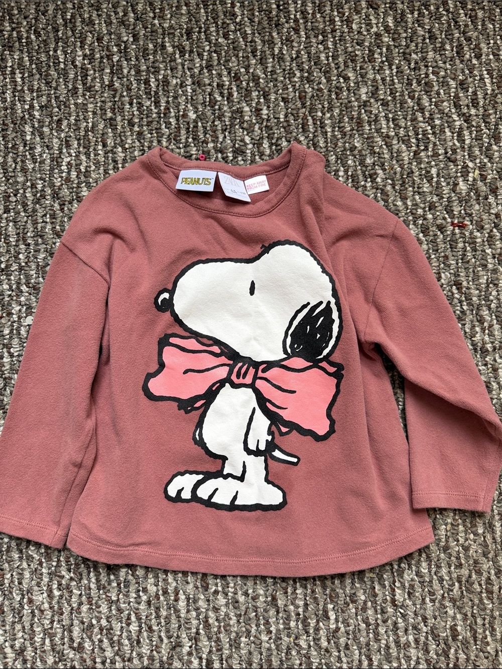 Zara Mauve Long-Sleeve  Snoopy top
